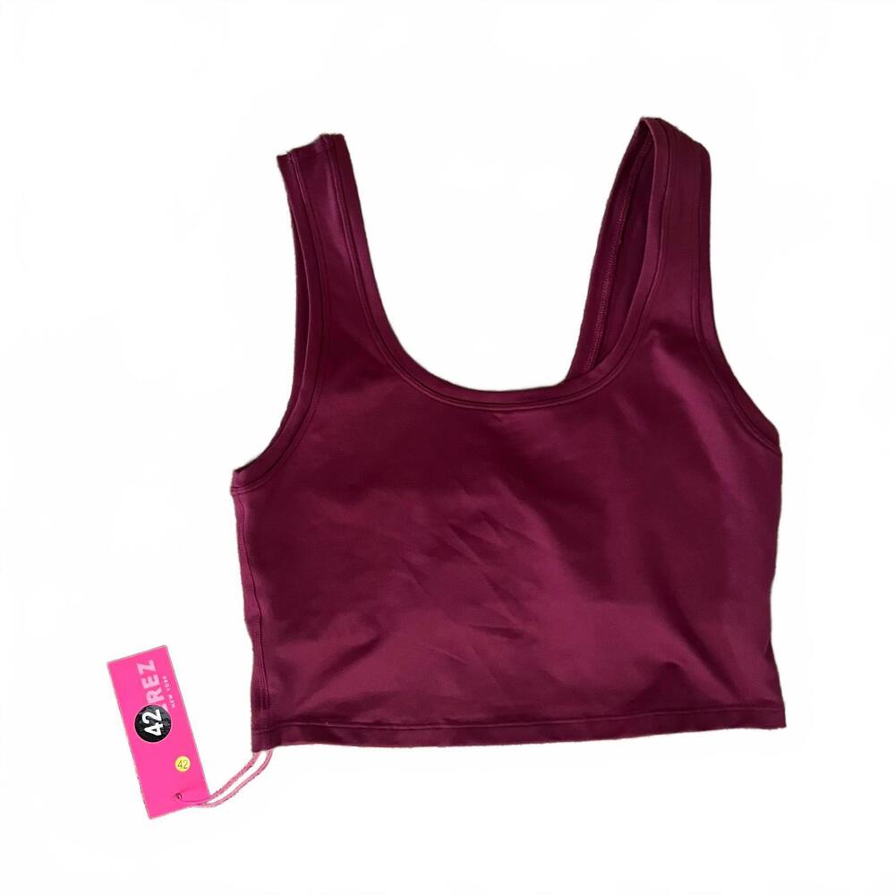 Terez, Medium, Raspberry Purple, Cropped Bralette Sports Bra